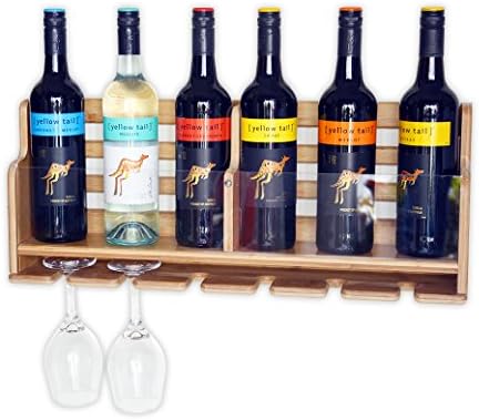 Wine Rack Wall Mounted Wine Racks (NEW) With Goblet Holder, Wall Mount Organizer, Wine Bottle Rack Shelf