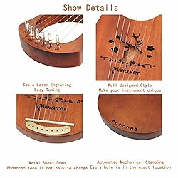 Miwayer Lyre Harp 7, 10, 16, 19, 21 Strings Musical