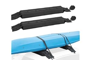 Universal Soft Roof Rack Pads for car Without crossbars,Carrier for Kayak,Surfboard,SUP,Canoe with Tie Down Strap,Quick Loop 