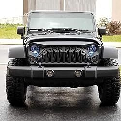 Allinoneparts Matte Black Front Grill, Shark Grille