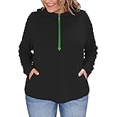 VOGRACE Plus-Size-Hoodies for Women Casual Half Zip Sweatshirts Trendy Long Sleeve Polar Fleece Pullover Warm Loose Tops