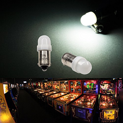 PA x10#44#47 2835 LED ba9s 2 SMD 6.3V DC Pinball Gaming Machine Light Bulb (White)