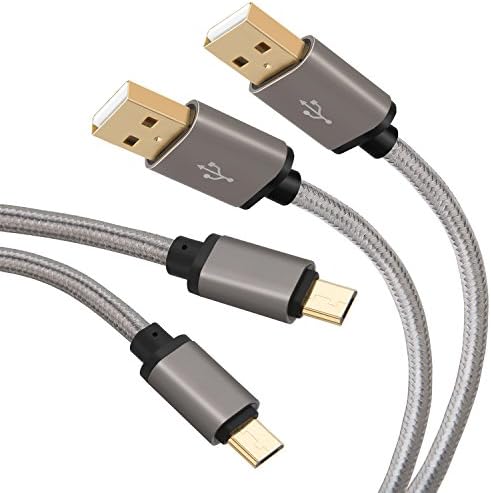 Android Charger, Micro USB Cord WITPRO 2-Pack 10Ft Nylon Braided USB to Micro USB Cable Fast Charging for Samsung Galaxy S6 S7 Edge, LG G4 G3, Moto G5 Plus/G4 Play, HTC M9 M8, Nexus 9/ 7/ 6/ 5 (Gray)