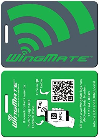 WingMate Traveler Passive Tracking Smart Luggage Tag with web app! (Green)