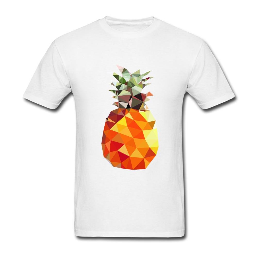 Heerinsy Men's Pineapple Art Print Cockatoo Design Color Short Sleeve T-Shirt S