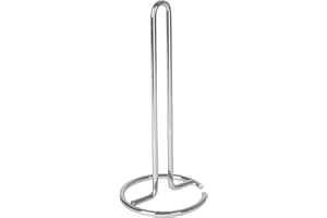 Spectrum Euro Paper Towel Holder Chrome – Freestanding Countertop Dispenser for Kitchen, Easy Tear Access, Sleek Modern Design, Fits Standard Rolls, Durable Steel Construction