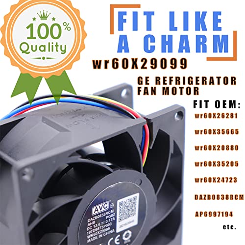 WR60X29099 Refrigerator Evaporator Fan Motor, AVC DAZB0838RCM