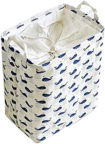 Laundry Basket,Large Cotton Laundry Hampers Foldable Dirty Clothes Storage Bag Laundry Tote with Drawstring Closure Dust-proof for Laundry Storage &amp; Carrying by AENMIL