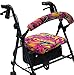 Crutcheze Designed in USA Rollator Walker Seat and Backrest Covers | Designer Fashion Accessories - Walkers for Seniors with Seat Gift Cover(Hawaiian Tropical Leaves)