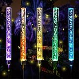 EOYIZW Solar Color Changing Lights, Garden Stake Solar Powered Lights Bubble Tube Acrylic RGB Waterproof Outdoor Landscape Lights for Garden Backyard Lawn Pathway Patio Decoration 2 PCS
