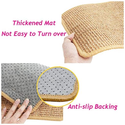 Liyahog Cat Scratcher Mat, Natural Sisal Scratching Pad, AntiSlip Cat