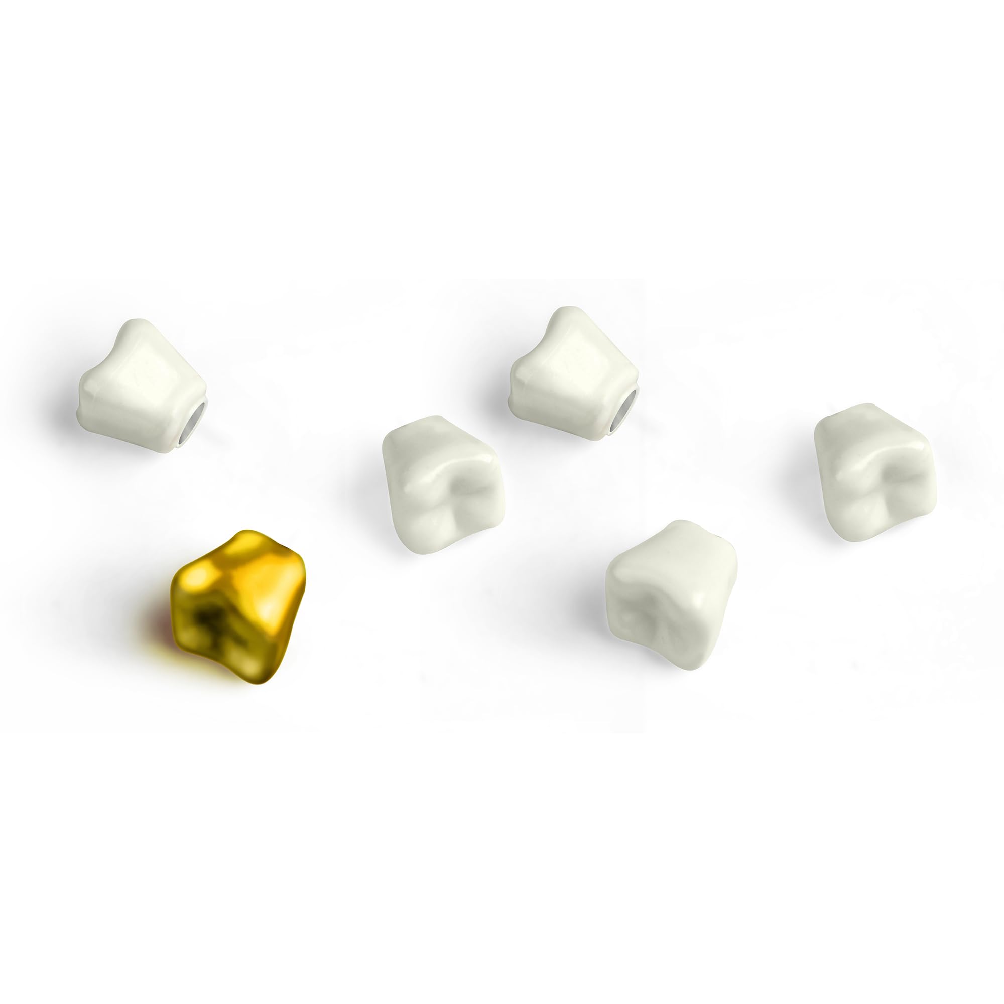 KIKKERLAND Large Acrylic Photo Frame with 6 Teeth Magnets, White/Gold, Quirky Style, Decorative Magnet