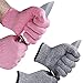 Evridwear Cutting Gloves Level 5 Cut Resistant, Food Safe Gloves with Non-Slip Grip for Kitchen, Meat Cutting & Mandoline Use, 2 Pairs (S, Pink+Gray)