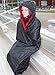 Mambe Large Extreme Weather Hooded Blanket Charcoal - 100% Waterproof and Windproof with Premium Stuff Sack - Perfect for Stadiums and Watching Sports Activities - Machine Washable Fleece