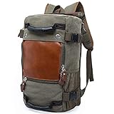 NaSUMTUO Travel Laptop Backpack Canvas Rucksack Vintage Duffel Bag for School Hiking Travel