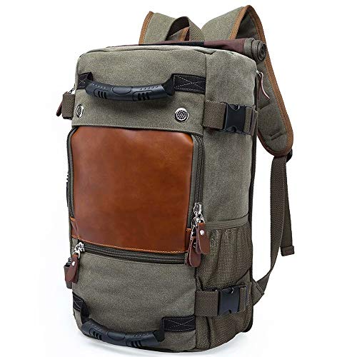 NaSUMTUO Travel Laptop Backpack Canvas Rucksack Vintage Duffel Bag for School Hiking Travel