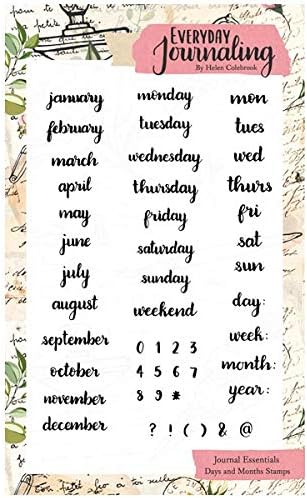 Everyday Journaling A6 Stamp Set Days & Months Set of 48 | Journal Essentials