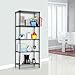 LANGRIA 5 Tier Shelving Units Storage Rack Supreme Wire Shelving Organization, Black