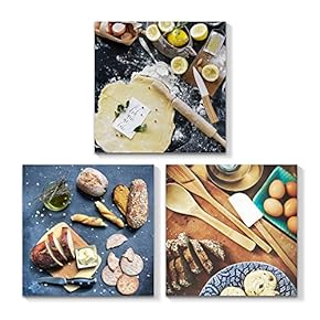 3 Piece Canvas Wall Art for Living Room Bedroom Home Artwork Foods Paintings Ready to Hang - 12"x12"x3 Panels