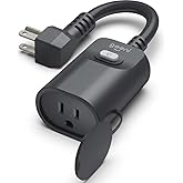 Geeni Indoor/Outdoor Smart Plug Weatherproof, 1 Socket &ndash;No Hub Wireless Remote Control and Timer &ndash;Works with Amazon Alexa, Google Assistant, Requires 2.4 GHz Wi-Fi, Black
