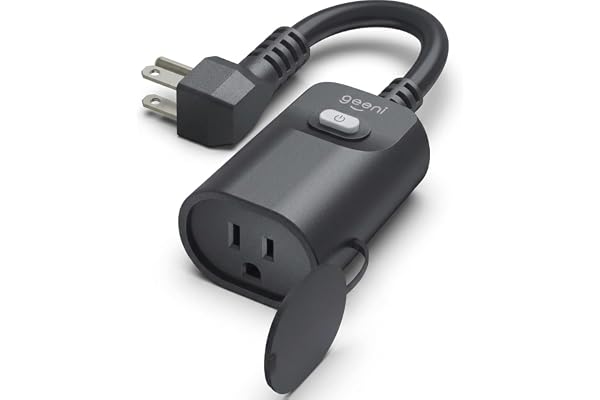 Geeni Smart Wi-Fi Outdoor Plug, No Hub Required, Works with Alexa, The Google Assistant & Microsoft Cortana, Black