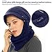 AblerV Balaclava Women Winter Hat Scarf Set Windproof Ski Mask Winter Cap - Blue