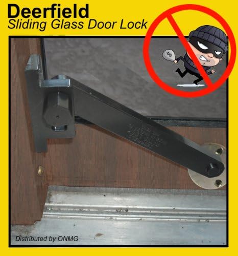 Deerfield Sliding Glass Door Deadbolt Lock (w/ Wood Door Attachment) - BRONZE