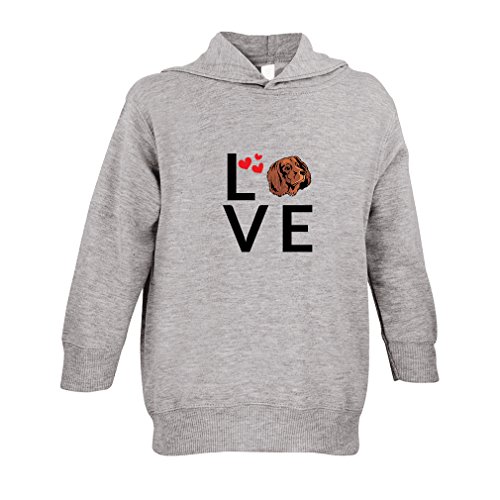 GERMAN LONGHAIRED POINTER DOG Love Hearts Toddler Pullover 100% Fleece Hoodie Oxford Gray 2T