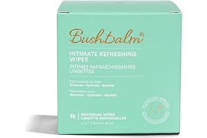 Bushbalm Intimate Refreshing Wipes - Hydrating Wipes for Sensitive Areas with Aloe Vera and Natural Extracts - Flushable and 