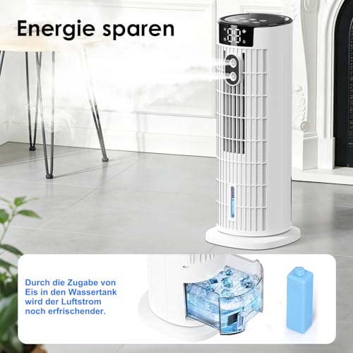Portable Air Conditioner 1000ML,Air Cooler 4 in 1 Quiet Evaporative Air Conditioner,4 Modes 90° Oscillation,2-10H Timer,Remote Control for Home and Office (White)