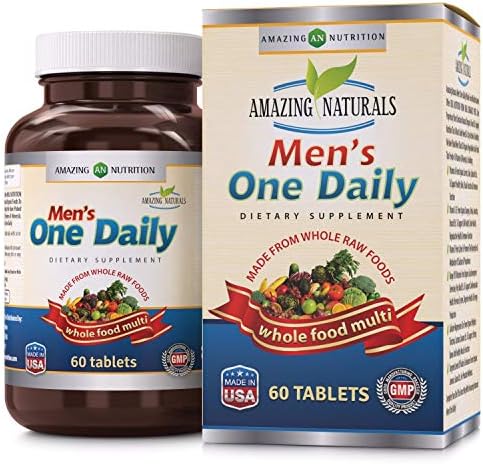 Amazing Naturals MEN'S ONE DAILY Multivitamin *60 Tablets* Organic Raw Whole Food Multivitamins For Men