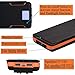 Solar Charger 24000mAh,WBPINE Solar Power Bank Waterproof Dual USB Output with 3 Solar Panels External Battery Bank Flashlights for iPhone,Samsung,iPad,Smartphone,Bluetooth Speak and More (Orange)