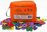Classic Wooden, Magnetic Letters - 2 Lower Case Alphabets - Great For Preschool Reading, Writing & Spelling - Play ABC Phonics Games With This Brightly- Colored Early Learning, Educational Toy!