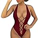 BEAGIMEG Women's Summer Sexy Lace up Halter Monokini One Piece Swimsuit Wine Red,Small,Small