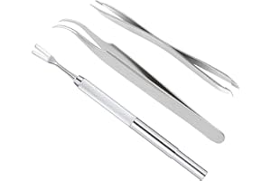 3 Pcs Tick Remover Tool Set, Stainless Steel Tick Remover Kit for Pet Cats and Dogs Including 1PCS Tick Removal Tweezers 1PCS