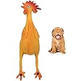 Rubber Chicken Dog Toys - Natural Rubber (Latex) - Small Breeds Puppies Lead-Free Chemical-Free - Handpainted - Soft Unstuffed Squeaky (Small)