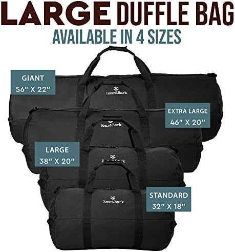 Medium Duffle Bag – Black 32”x18” - 133.4L - Canvas Military and Army Cargo Style Duffel Tote for Men and Women– Gym, Hiking and Storage Shoulder Bag 5 Medium Duffle Bag – Black 32”x18” - 133.4L - Canvas Military and Army Cargo Style Duffel Tote for Men and Women– Gym, Hiking and Storage Shoulder Bag