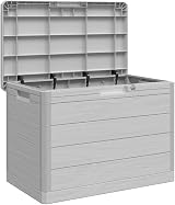 vidaXL Outdoor Cushion Box Grey Polypropylene 160 L 77.5x44.5x53 cm view 4