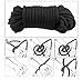 Namee 32 feet/10m BDSM Bondage Soft Cotton Rope for Sex Restraints for Couples 8mm Soft Silk Rope Solid Braided Twisted Ropes Black