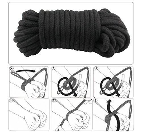 Namee High Quality Silky Japanese Clothing Bondage Ultra Soft Rope Strap Restraints Kit for Couples Sex Games (Black) - Thumbnail 6