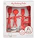 Kids Baking Set - 5 Pc Cooking Utensil Tool Set w Real Spatula, Spoon, Measuring Cup, Brush and Child Friendly Mixer
