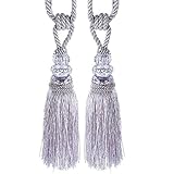 Gotoole Home Decor 1 Pair Tassel Beaded Tiebacks Window Curtain Fringe Tie