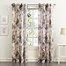 No. 918 Andorra Watercolor Floral Crushed Texture Sheer Grommet Curtain Panel, 51