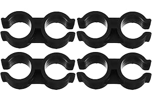 HEALEEP Dustpan Broom Connection Buckle - 4PCS Plastic Double Pipe Clamp for Easy Installation Fits 1 8-2Cm Tubes Ideal for Home Cleaning