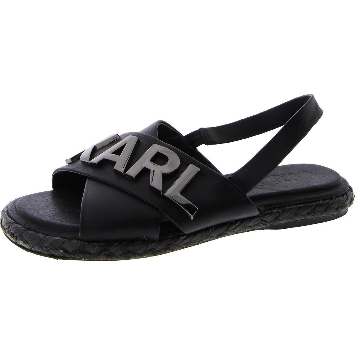 KARL LAGERFELD Paris Women’s Shoes Dress Sandal, Black, 7.5