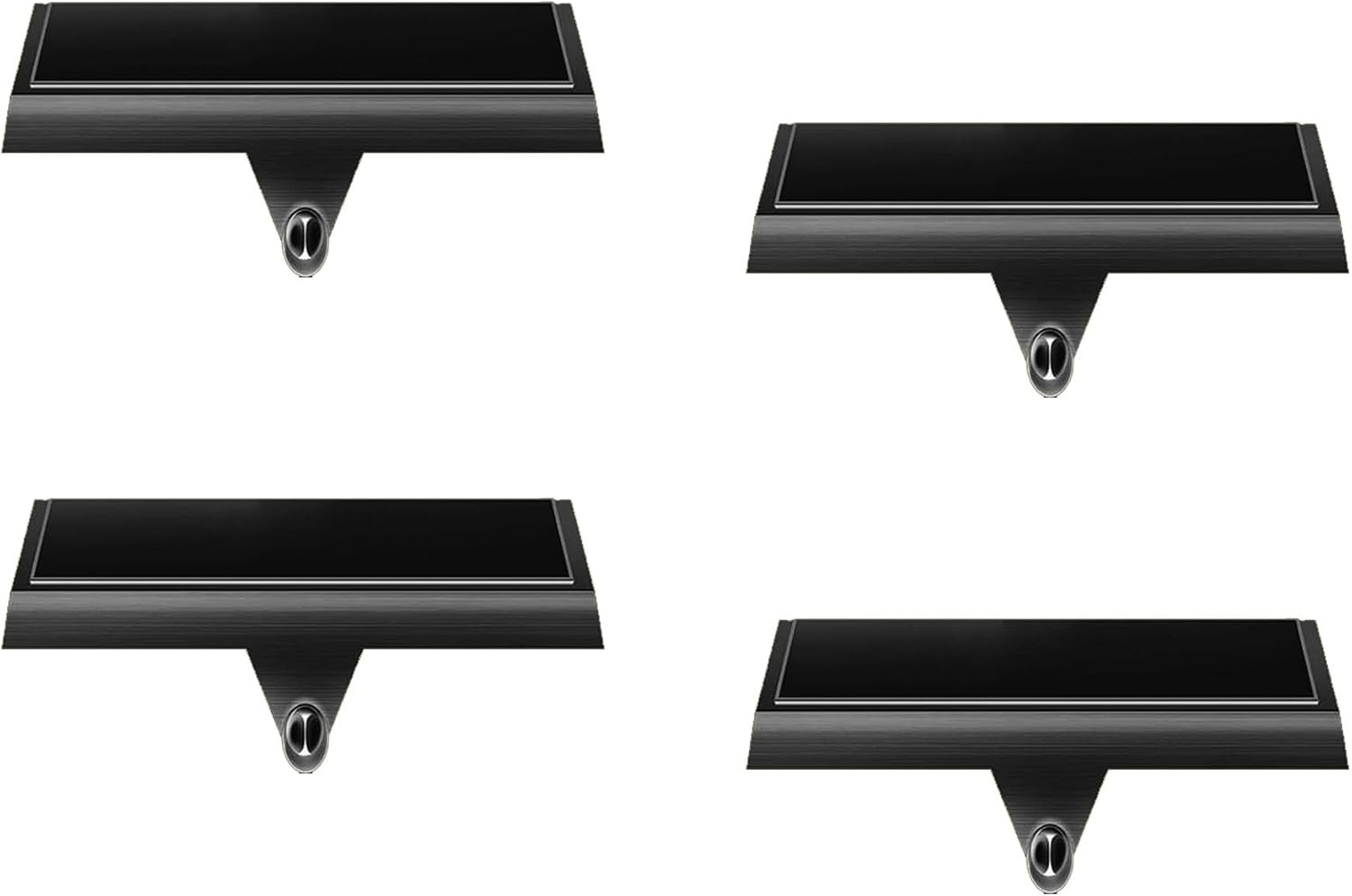 Ornament Hooks - HPQ Set of 4 Christmas Stocking Holders for Mantle Christmas Stocking Hangers Weighted Stocking Holder Bases for Holiday Xmas Fireplace Window Home Table Decor (Black)