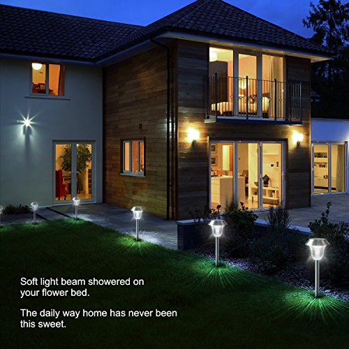 [2018 UPGRADED] Solar Pathway Lights Outdoor for Garden/Path/Walkway/Landscape, 7LM LED Auto On/Off Operation, Waterproof Stainless Steel Anti-corrosion Firm Design, 6 PACKS for Yard/Patio/Lawn - Thumbnail 7