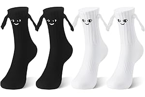 Petrass Funny Socks Gifts Idea Couple Magnetic Hands Holding Socks Anniversaries Birthday for Men, Women, Friends, him