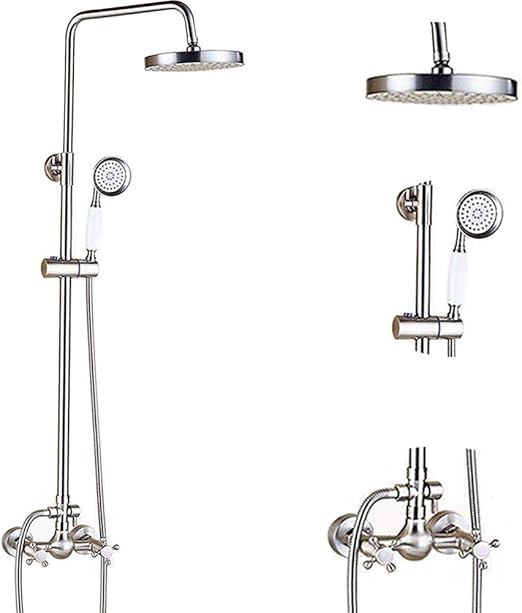Votamuta Bathroom 8 Rain Shower Faucet Set Wall Mounted 2 Handles