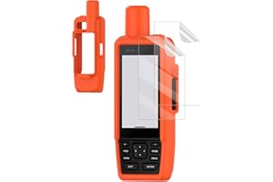 Case for Garmin GPSMAP H1i Plus GPS Handheld, FJIASTB Soft Silicone Shockproof Cover with Soft Screen Protector Film (Orange)